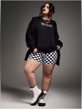Torrid Black & White Checkered Women’s Bike Shorts